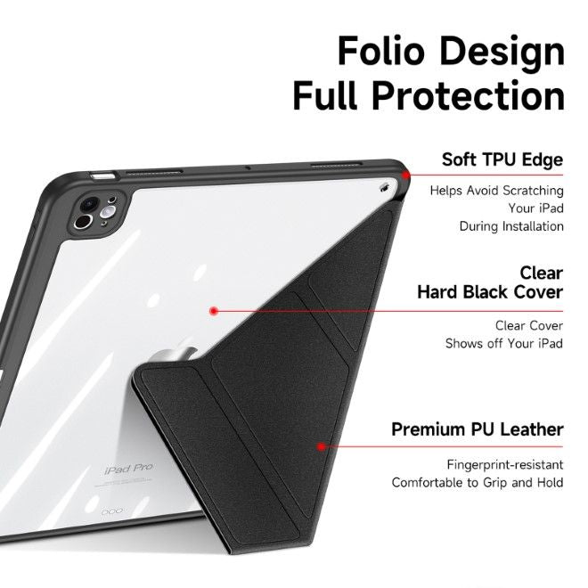 Dux Ducis - iPad Pro 13 (2024) Hülle - Leder Bookcover - Magi Series - schwarz