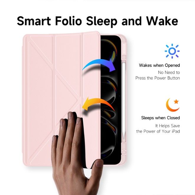 Dux Ducis - iPad Pro 13 (2024) Hülle - Leder Bookcover - Magi Series - rosa