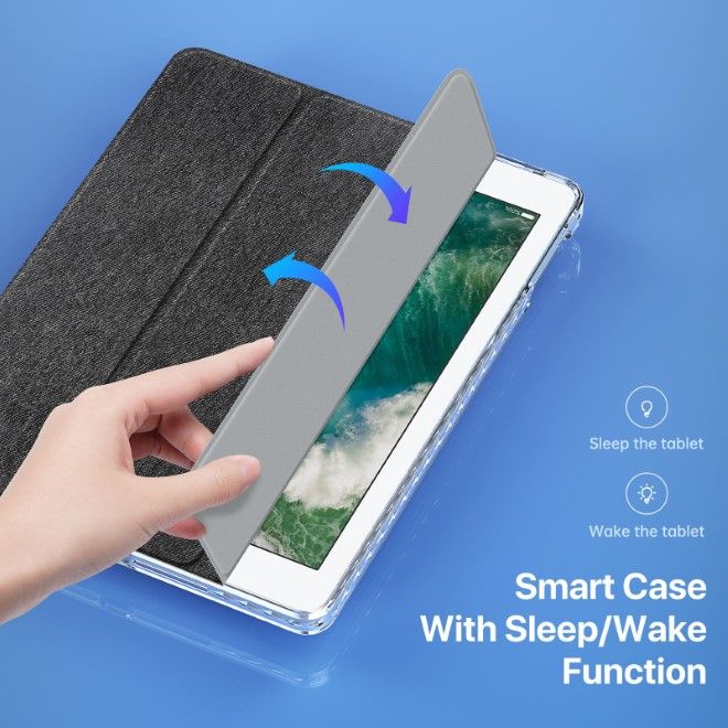 Dux Ducis - iPad 9.7 (2018/2017) / Air / Air 2 Hülle - Leder Bookcover - Unid Series - schwarz