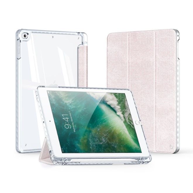 Dux Ducis - iPad 9.7 (2018/2017) / Air / Air 2 Hülle - Leder Bookcover - Unid Series - rosa