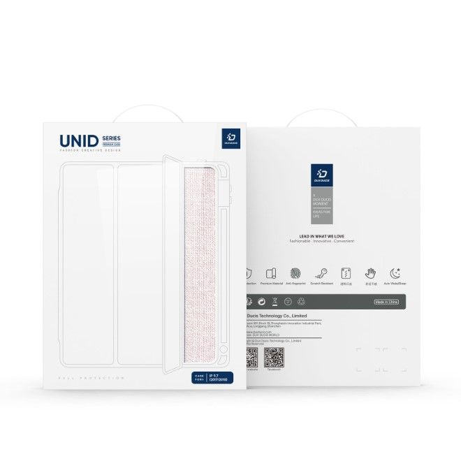 Dux Ducis - iPad 9.7 (2018/2017) / Air / Air 2 Hülle - Leder Bookcover - Unid Series - rosa