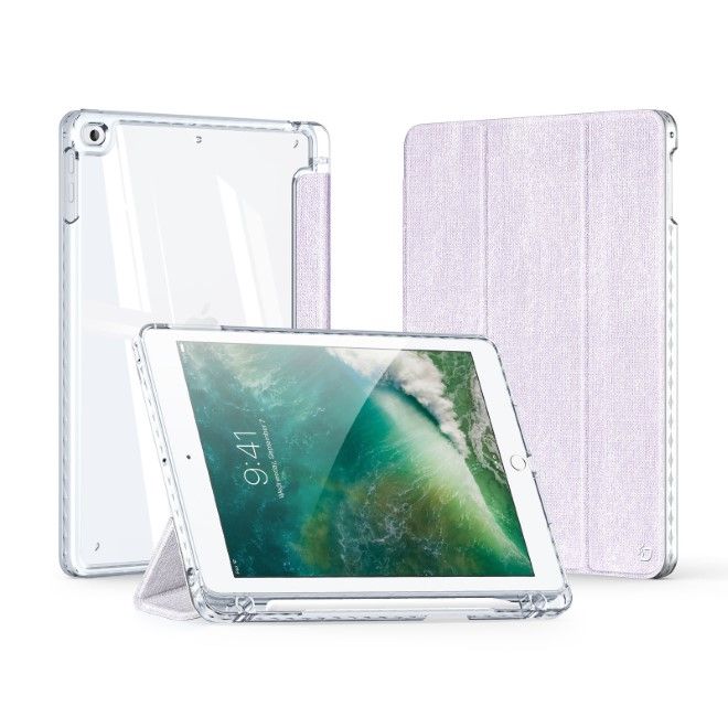 Dux Ducis - iPad 9.7 (2018/2017) / Air / Air 2 Hülle - Leder Bookcover - Unid Series - purpur