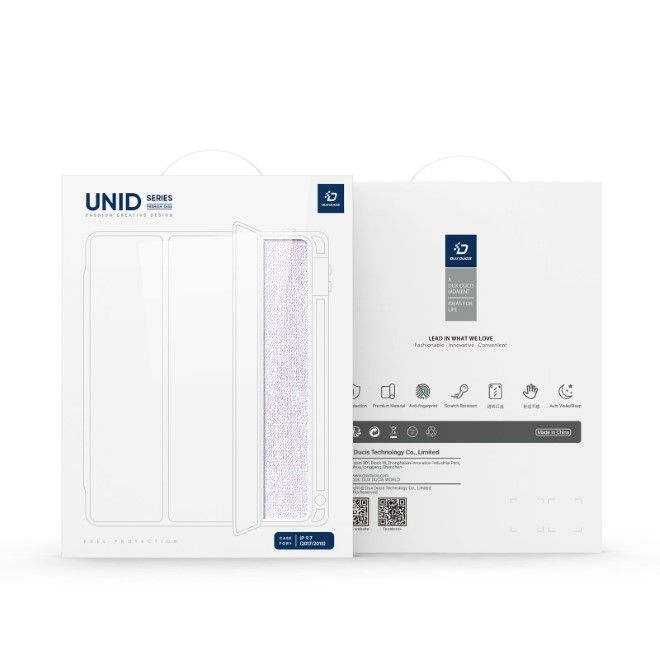 Dux Ducis - iPad 9.7 (2018/2017) / Air / Air 2 Hülle - Leder Bookcover - Unid Series - purpur