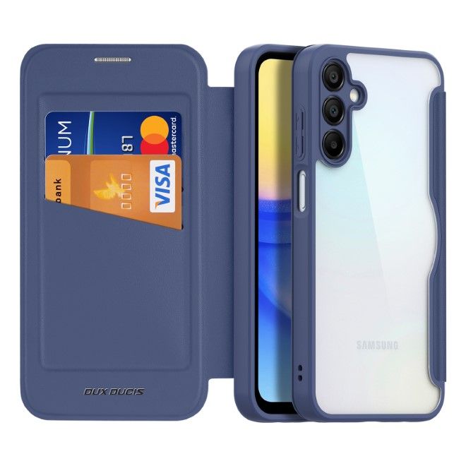 Dux Ducis - Samsung Galaxy A15 5G / 4G Hülle - Leder Bookcover mit Standfunktion - Skin X Pro Series - blau