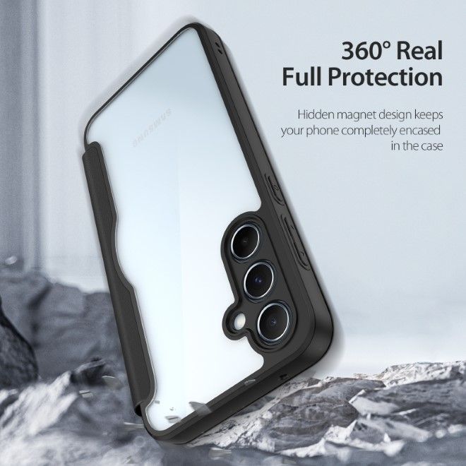 Dux Ducis - Samsung Galaxy A35 5G Hülle - Leder Bookcover mit Standfunktion - Skin X Pro Series - schwarz