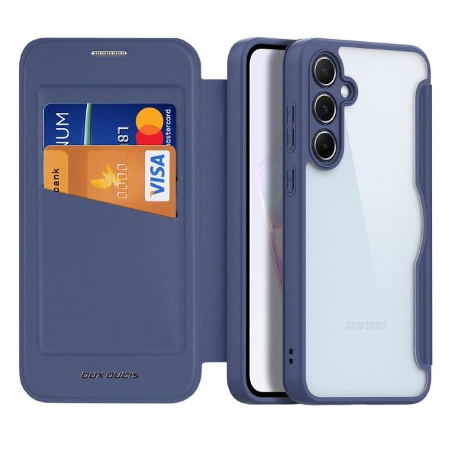 Dux Ducis - Samsung Galaxy A35 5G Hülle - Leder Bookcover mit Standfunktion - Skin X Pro Series - blau