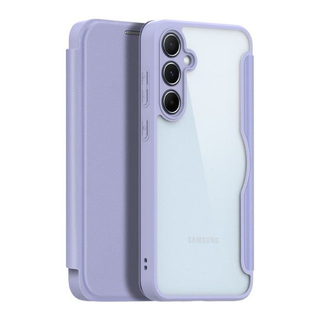 Dux Ducis - Samsung Galaxy A35 5G Hülle - Leder Bookcover mit Standfunktion - Skin X Pro Series - purpur
