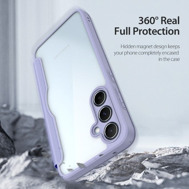 Dux Ducis - Samsung Galaxy A35 5G Hülle - Leder Bookcover mit Standfunktion - Skin X Pro Series - purpur