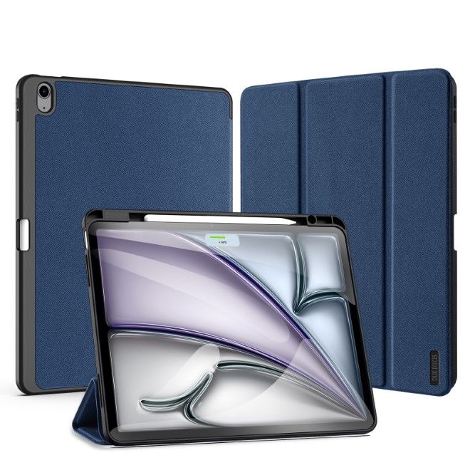Dux Ducis - iPad Air 13 (2025/2024) Hülle - Leder Smart Flip Case - Domo Series - blau