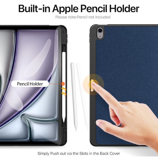 Dux Ducis - iPad Air 13 (2025/2024) Hülle - Leder Smart Flip Case - Domo Series - blau