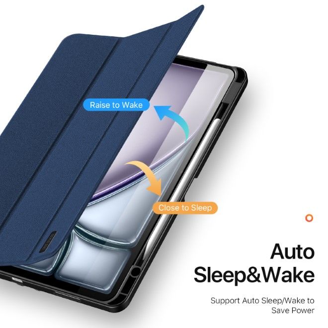 Dux Ducis - iPad Air 13 (2025/2024) Hülle - Leder Smart Flip Case - Domo Series - blau
