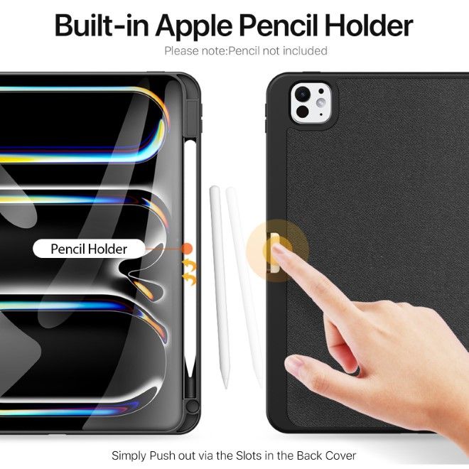 Dux Ducis - iPad Pro 11 (2024) Hülle - Leder Smart Flip Case - Domo Series - schwarz