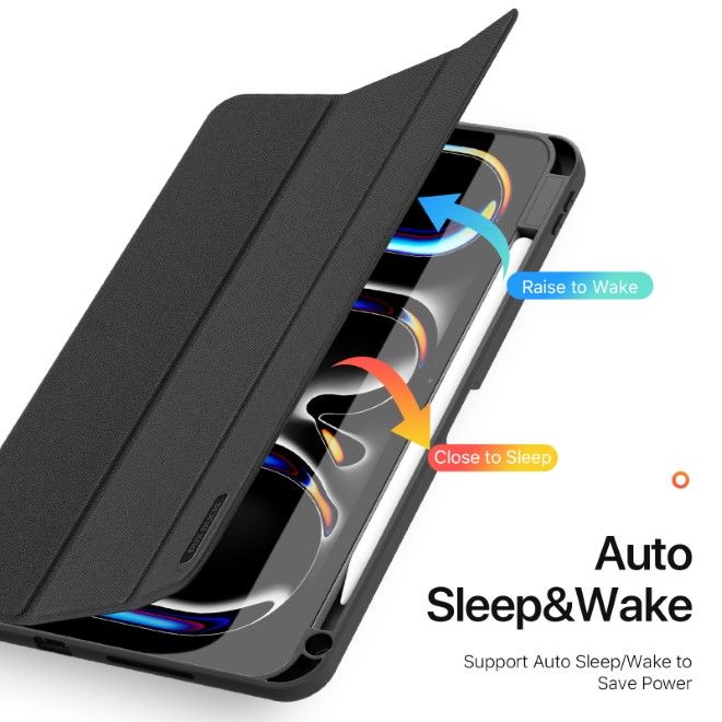 Dux Ducis - iPad Pro 11 (2024) Hülle - Leder Smart Flip Case - Domo Series - schwarz