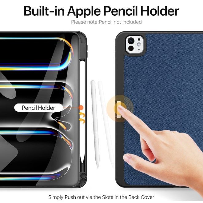 Dux Ducis - iPad Pro 11 (2024) Hülle - Leder Smart Flip Case - Domo Series - blau