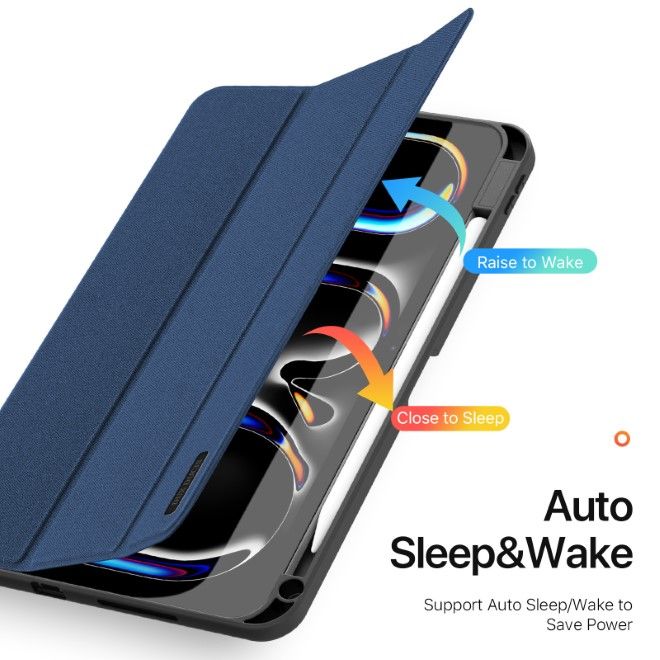 Dux Ducis - iPad Pro 11 (2024) Hülle - Leder Smart Flip Case - Domo Series - blau