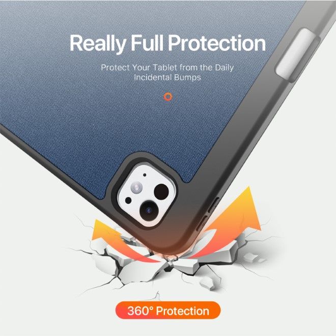 Dux Ducis - iPad Pro 11 (2024) Hülle - Leder Smart Flip Case - Domo Series - blau