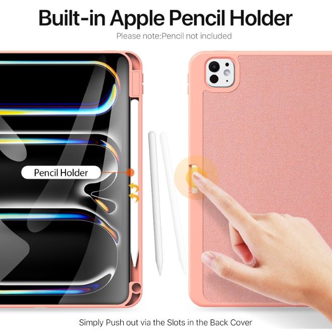 Dux Ducis - iPad Pro 11 (2024) Hülle - Leder Smart Flip Case - Domo Series - rosa