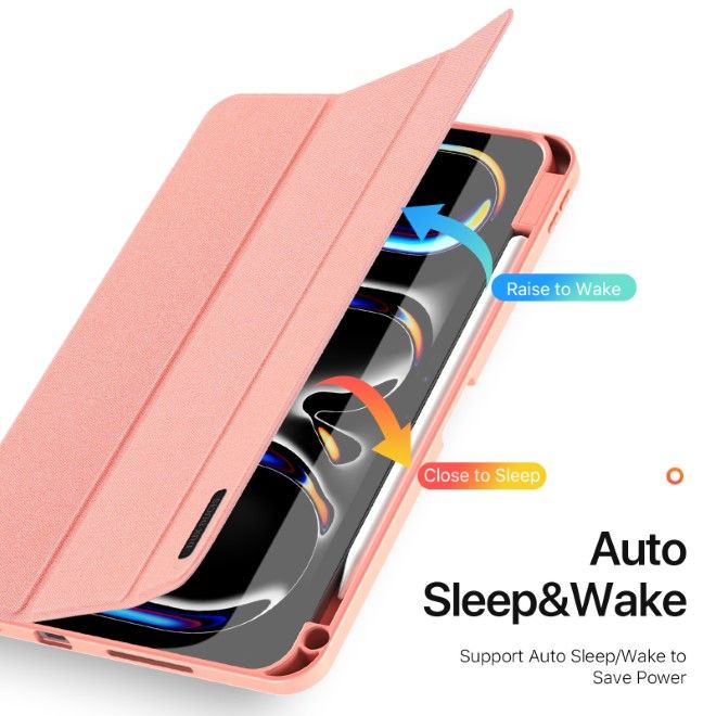 Dux Ducis - iPad Pro 11 (2024) Hülle - Leder Smart Flip Case - Domo Series - rosa