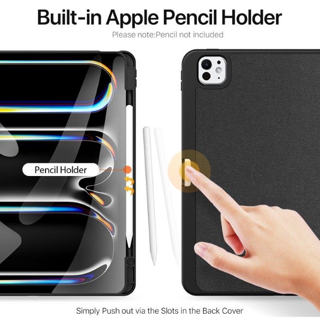 Dux Ducis - iPad Pro 13 (2024) Hülle - Leder Smart Flip Case - Domo Series - schwarz