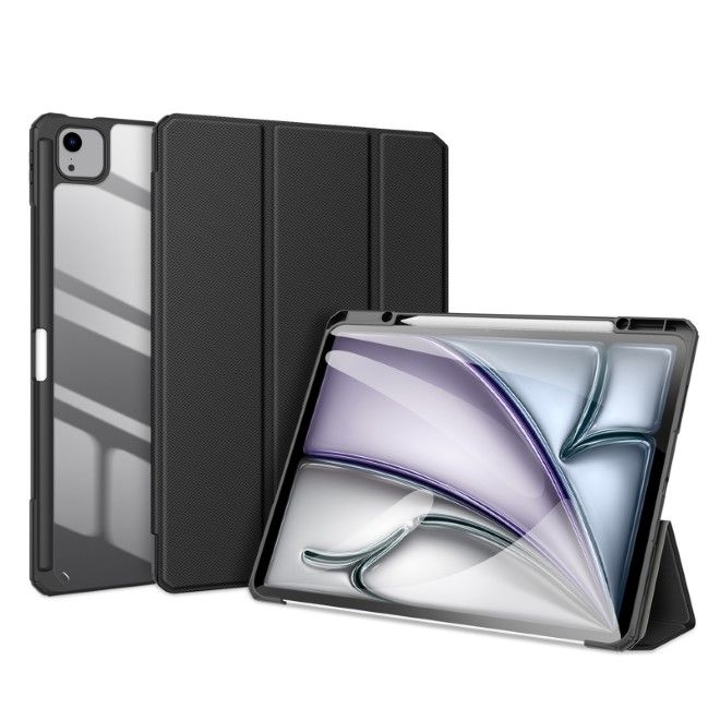 Dux Ducis - iPad Air 13 (2025/2024) / iPad Pro 12.9 (2022/2021/2020/2018) Hülle - Leder Bookcover - Toby Series - schwarz