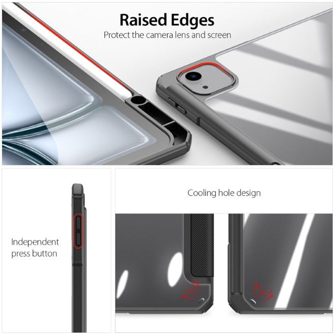 Dux Ducis - iPad Air 13 (2025/2024) / iPad Pro 12.9 (2022/2021/2020/2018) Hülle - Leder Bookcover - Toby Series - schwarz