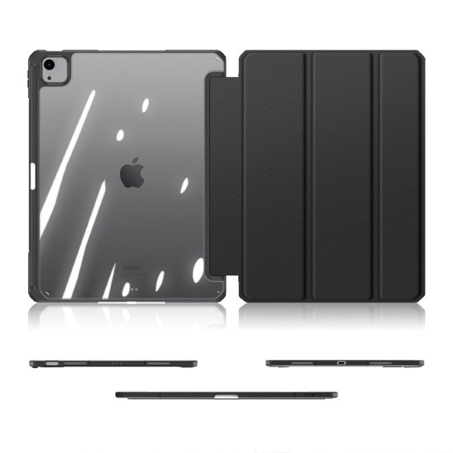 Dux Ducis - iPad Air 13 (2025/2024) / iPad Pro 12.9 (2022/2021/2020/2018) Hülle - Leder Bookcover - Toby Series - schwarz