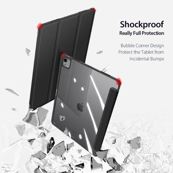 Dux Ducis - iPad Air 13 (2025/2024) / iPad Pro 12.9 (2022/2021/2020/2018) Hülle - Leder Bookcover - Toby Series - schwarz