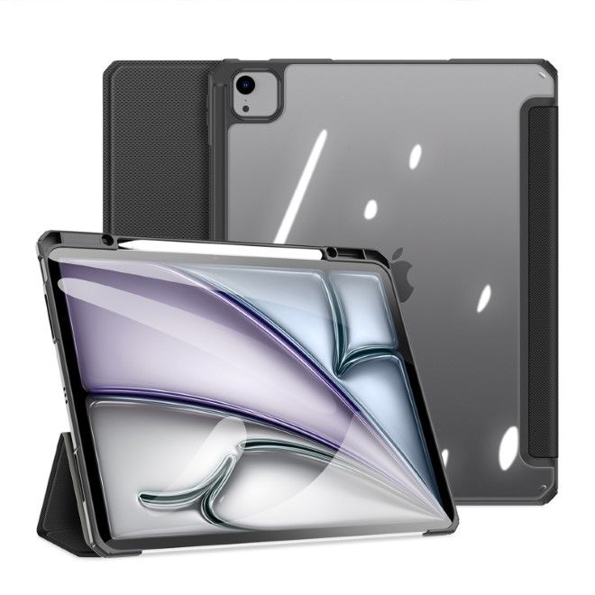 Dux Ducis - iPad Air 13 (2025/2024) / iPad Pro 12.9 (2022/2021/2020/2018) Hülle - Leder Bookcover - Toby Series - schwarz