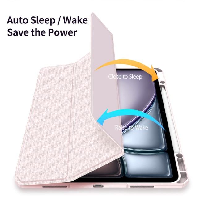 Dux Ducis - iPad Air 13 (2025/2024) / iPad Pro 12.9 (2022/2021/2020/2018) Hülle - Leder Bookcover - Toby Series - pink
