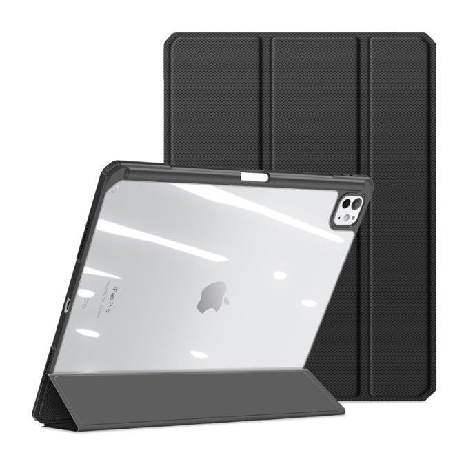 Dux Ducis - iPad Pro 13 (2024) Hülle - Leder Bookcover - Toby Series - schwarz