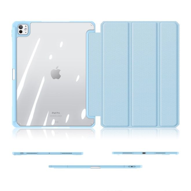 Dux Ducis - iPad Pro 13 (2024) Hülle - Leder Bookcover - Toby Series - blau
