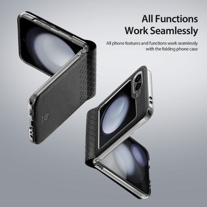 Dux Ducis - Samsung Galaxy Z Flip6 Hülle - Leder Case - Bril Series - schwarz