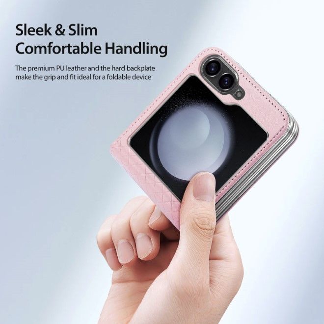 Dux Ducis - Samsung Galaxy Z Flip6 Hülle - Leder Case - Bril Series - rosa