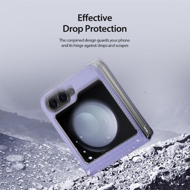 Dux Ducis - Samsung Galaxy Z Flip6 Hülle - Leder Case - Bril Series - purpur