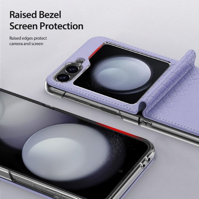 Dux Ducis - Samsung Galaxy Z Flip6 Hülle - Leder Case - Bril Series - purpur