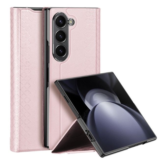 Dux Ducis - Samsung Galaxy Z Fold6 Hülle - Leder Case - Bril Series - rosa