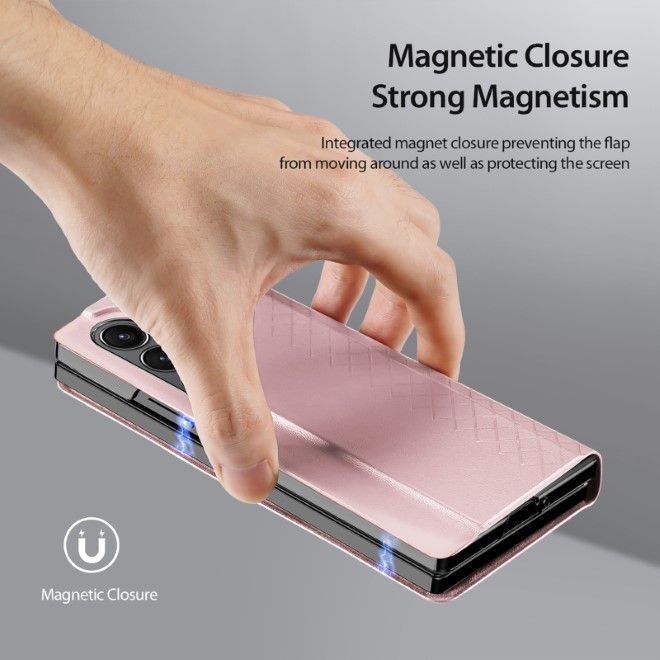 Dux Ducis - Samsung Galaxy Z Fold6 Hülle - Leder Case - Bril Series - rosa