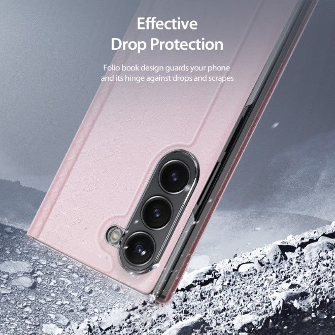 Dux Ducis - Samsung Galaxy Z Fold6 Hülle - Leder Case - Bril Series - rosa
