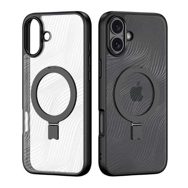 Dux Ducis - iPhone 16 Plus Hülle - Hardcase - MagSafe - mit Standfunktion - Aimo Mag Stand Series - schwarz