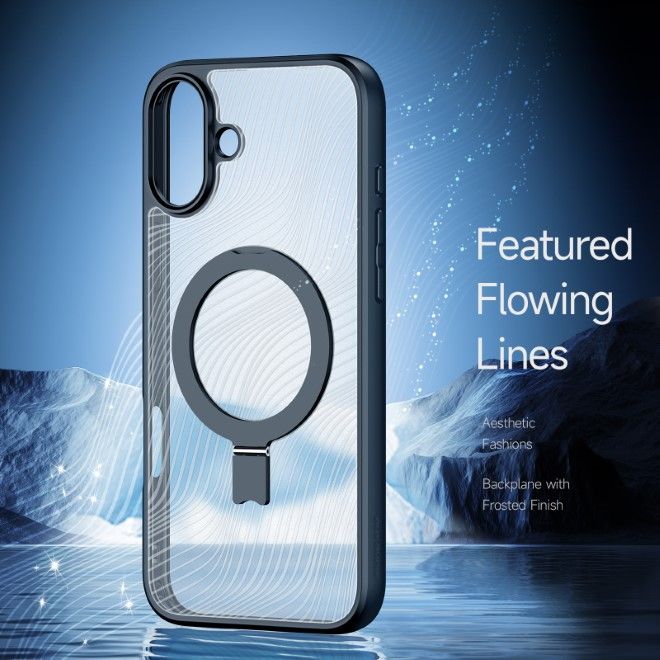 Dux Ducis - iPhone 16 Plus Hülle - Hardcase - MagSafe - mit Standfunktion - Aimo Mag Stand Series - schwarz