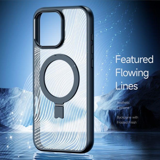 Dux Ducis - iPhone 16 Pro Hülle - Hardcase - MagSafe - mit Standfunktion - Aimo Mag Stand Series - schwarz