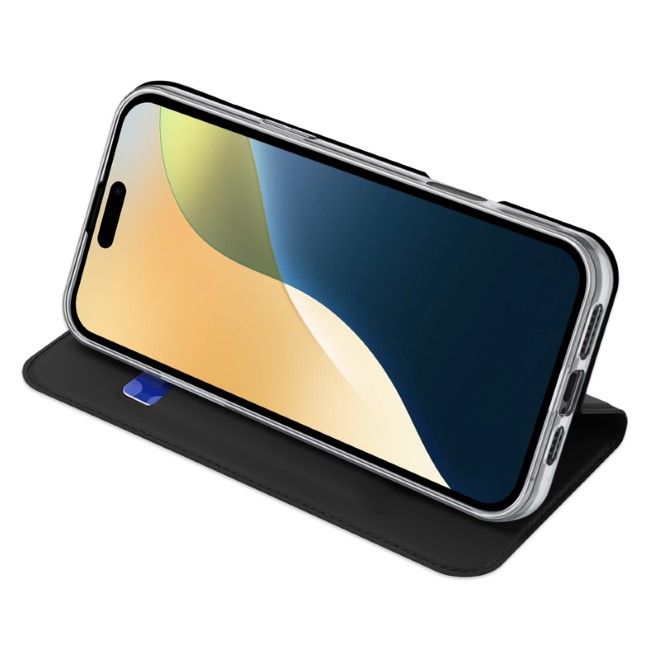 Dux Ducis - iPhone 16 Hülle - Handy Bookcover - Skin Pro Series - schwarz