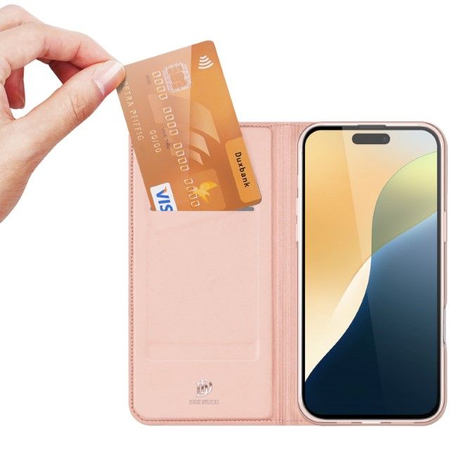 Dux Ducis - iPhone 16 Hülle - Handy Bookcover - Skin Pro Series - pink