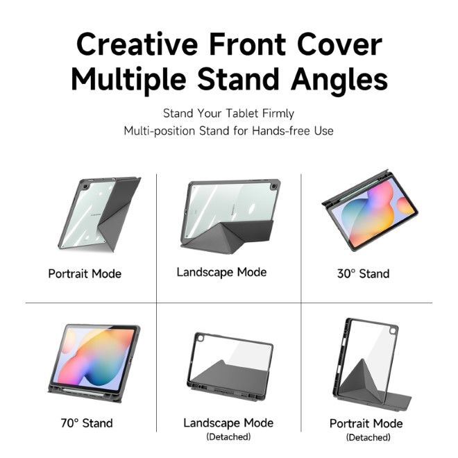 Dux Ducis - Samsung Galaxy Tab S6 Lite (2020/2022/2024) Hülle - Leder Bookcover - Magi Series - grau