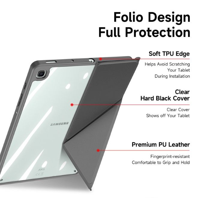 Dux Ducis - Samsung Galaxy Tab S6 Lite (2020/2022/2024) Hülle - Leder Bookcover - Magi Series - grau