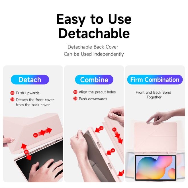 Dux Ducis - Samsung Galaxy Tab S6 Lite (2020/2022/2024) Hülle - Leder Bookcover - Magi Series - rosa