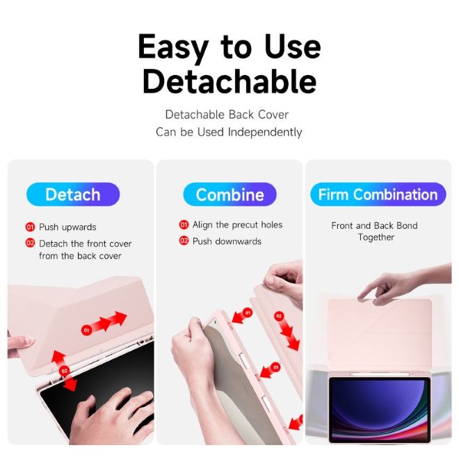 Dux Ducis - Samsung Galaxy Tab S9 / S9 FE Hülle - Leder Bookcover - Magi Series - rosa