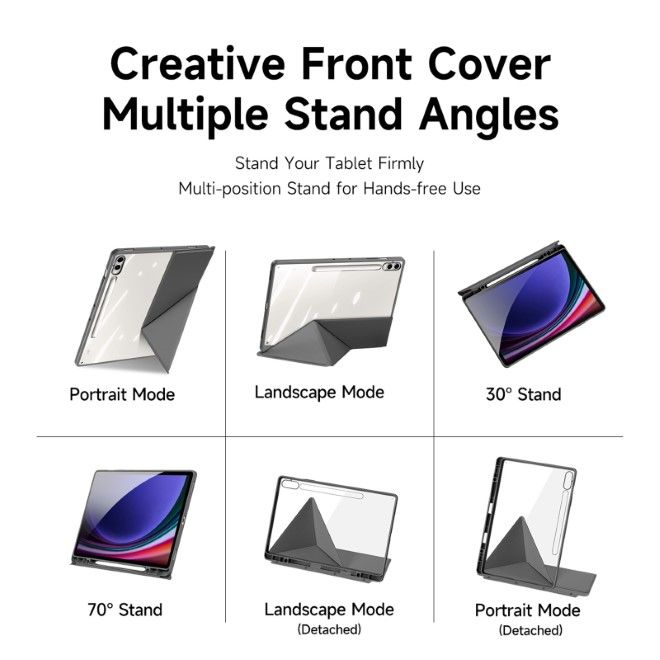 Dux Ducis - Samsung Galaxy Tab S9+ / S9 FE+ Hülle - Leder Bookcover - Magi Series - grau