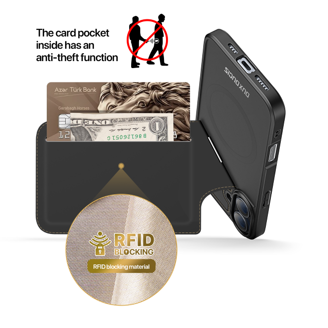 Dux Ducis - iPhone 16 Hülle - PC und TPU Hardcase - Rafi II Mag Series - schwarz