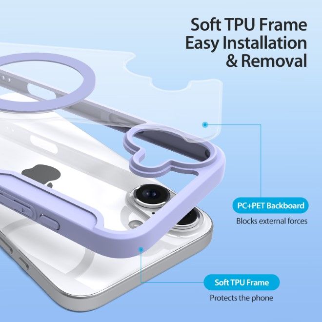 Dux Ducis - iPhone 16 Hülle - Leder Bookcover - MagSafe - Skin X Pro Series - purpur